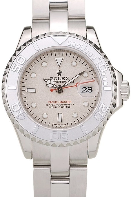 Aaa replica watch Bezel Dial Silver Yacht Beige Rolex Master 0814